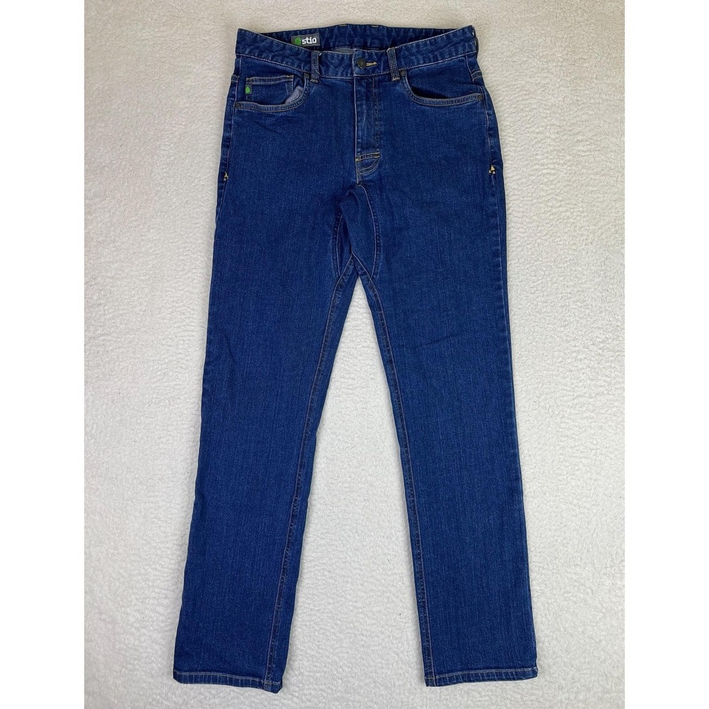 Stio Jeans Mens 31 Blue Med Wash Regular Straight Organic Cotton Stretch